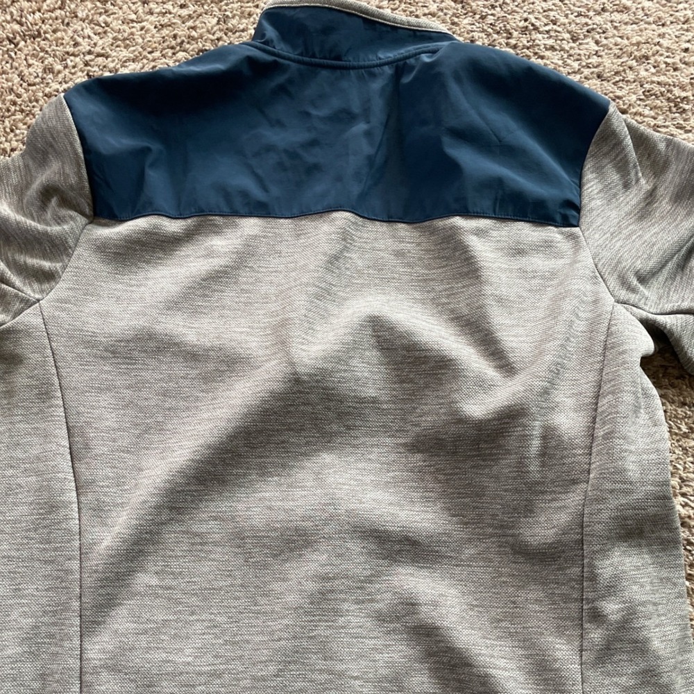 Orvis Mens XL Full Zip Fleece Jacket Grey Navy Blue Classic Collection Sweater - Picture 16 of 16